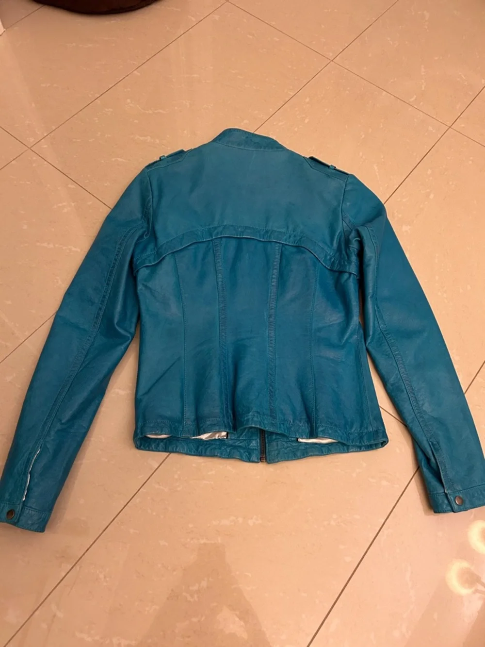 🩵Danier Leather Moto Jacket 2XS in Teal colour - Picture 10 of 12